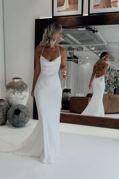 White Mermaid Wedding Dresses,Halter Satin Lace Bridal Wedding Gown,956 sold by muttie dresses on Storenvy Halter Backless Wedding Dress, Wedding Dresses Halter, Debs Dresses, Spaghetti Strap Wedding Dress, Simple Wedding Dresses, Halter Wedding Dress, White Mermaid, Silk Wedding Dress, Mermaid Wedding Dresses