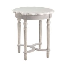 Pembroke Turned Leg Chalk Grey Scalloped Accent Table Farmhouse Accent Table, Scalloped Table, White Fir, Pom Pom Pillows, Farmhouse Side Table, Wood Accent Table, Coffee Table Farmhouse, Shelf Storage, Side And End Tables