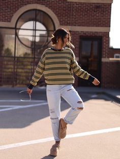 Get ready to harvest some compliments with our Harvest Stripes Sweater. Perfect for casual cute style, this sweater will keep you cozy while adding a touch of playful charm to your look. Ready to wear to your next pumpkin patch adventure or cozy night in. (Sweaters look good on pumpkins too!) Fabric 50% rayon, 28% nylon, 22% polyester Fall Sweater For Casual Gatherings, Trendy Green Fall Sweater, Cozy Sweater For Casual Winter Gatherings, Cozy Winter Sweater For Casual Gatherings, Fall Layering Sweater With Relaxed Fit, Winter Knit Sweater For Casual Gatherings, Green Soft Knit Casual Sweater, Casual Green Soft Knit Sweater, Casual Fall Sweater With Relaxed Fit