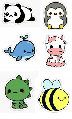 various stickers with different animals on them