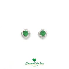 Available - 100% Buyer satisfaction 15 Days Return. Buyer pays for return shipping. See Details Please send us an email to customerservice@emeraldbylove.com once you have made the payment, including receiver's name, phone number and shipping address. --------------------------------------------------------------------------------------- Material: 925 Sterling Silver Cut: Round emerald Emerald: 0.64-0.56 (2 Pairs) Enhance your elegance with our round border sterling silver earrings, featuring a central round emerald surrounded by sparkling zirconia. Crafted with meticulous attention to detail, these earrings exude sophistication and timeless allure. The central emerald, encircled by shimmering zirconia, captures the light with captivating brilliance. Perfect for adding a touch of glamor to Anniversary Green Diamond Earrings, Classic Green Diamond Earrings With Accents, Green Diamond Accented Round Earrings, Green Round Earrings With Diamond Accents, Green Diamond Earrings For Anniversary, Green Pave Setting Earrings For Wedding, Green Round Earrings With Pave Setting, Classic Green Sterling Silver Diamond Earrings, Green Emerald Diamond Earrings For Anniversary