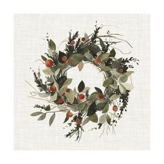 an image of a wreath with berries and leaves