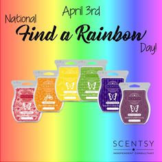 an advertisement for the national hand and rainbow day, featuring soaps in different colors