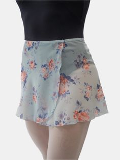 Floral Sky Blue Wrap Short Dance Skirt MP302 for Women by Atelier della Danza MP Ballet Skirts, Ballet Body, Ballet Classes, Ballet Wear, Wrap Shorts, Dance Shorts, Ballet Photography, Ballet Class, Dance Skirt