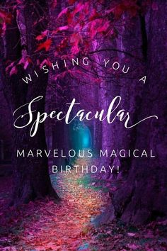 a purple tunnel with the words wishing you a spectacular marvelous magical birthday written on it