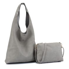 PRICES MAY VARY. 【Material】Hobo tote handbag is made of high quality anti-scratch PU Leather(vegan leather).Complete leather with soft lining material.Waterproof and scratch-resistant, comfortable to the touch. 【Dimension】Large bag is (L )14.5 " x (W )5.5 " x (H )13.8 " inch.Height of shoulder straps is 10 inches.Small crossbody bags is (L )9.8 " x (W )2.8 " x (H )8.3 " inch with a adjustable long shoulder straps(11.8"~23.5" inch).This tote shoulder bag has plenty of space to carry your daily ne Grey Purse, Slouchy Tote, Grey Bag, Fashion Tote Bag, Leather Handbags Women, Bags Fashion, Tote Handbag, Hobo Handbags, Small Crossbody Bag