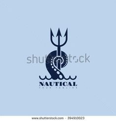 nautical logo design with anchor and rope on blue background, suitable for use in business cards or