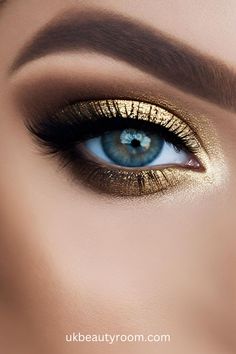 Gold Makeup Looks, Gold Eye Makeup, Beautiful Eye Makeup