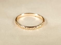 Fast Processing Time: It will take me 1 -3days to ship out your item. Details :- Width: 2.0mm, -Thickness: 1.2mm Material: 14k Solid gold Delicate Stacking Rings, Textured Gold Ring, Rings For Women Gold, Gold Rings For Women, Ring Pattern, Stack Ring, Pattern Ring, Solid Gold Ring, Textured Ring