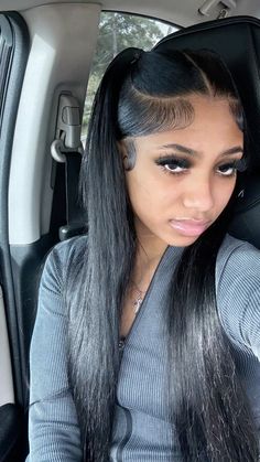 Quick Weave Styles, Lace Wigs Styles, Weave Ponytail Hairstyles, Mixed Hair, Baddie Hairstyles, Black Girls Hairstyles, Aesthetic Hair