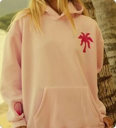 Women Pink Palm Puff (Hawaii Hibiscus) Pullover Oversized Hoodie Hawaii Hoodie, Hawaii Hibiscus, The Pink, Hibiscus, Quality Fabric, Hawaii, Collage, Pink, Fabric