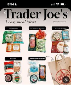 an advertisement for trader joe's is shown in this advertiser's profile