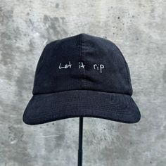 Let It Rip Embroidered Hat. 100% cotton corduroy Soft, unstructured crown with a cotton twill sweatband and taping. Adjustable buckle. This product is made especially for you as soon as you place an order, which is why it takes us a bit longer to deliver it to you. Making products on demand instead of in bulk helps reduce overproduction, so thank you for making thoughtful purchasing decisions! Killin It Hat, Corduroy 5-panel Baseball Cap For Streetwear, Adjustable Cotton Hat For Streetwear, Casual Corduroy 5-panel Baseball Cap, Corduroy Baseball Cap With Embroidered Logo, Adjustable Corduroy Hat With Embroidered Logo, Adjustable Corduroy Baseball Cap For Streetwear, Casual Adjustable Corduroy Baseball Cap, Trendy Corduroy Snapback Dad Hat