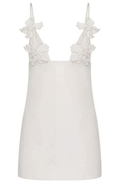 Floral Bustier A Line Dress White DESIGN: Color: White V-neck Sleeveless Floral detail A-line design Concealed zipper at back Gentle Dry Clean Only Length: Mini MATERIAL: Polyester + Cotton High quality durable fabric. Delicate sewing and hemming by durable needle lockstitch machine. YKK zipper (known as the most durable and reliable zippers manufactured today). To maintain the beauty of your garment, please follow the care instructions on the attached label. Color may vary due to lighting on im Short White Lace Dress, White Casual Dresses, Mini Formal Dress, Camille Dress, Semi Dresses, Daphne Dress, Floral Bustier