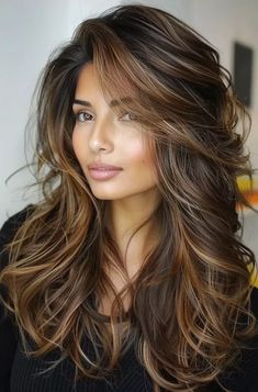 Discover the best hairstyles for oval faces that will highlight your natural beauty and elevate your look. Find your perfect style now! Layered Hair With Curls, Hairstyles For Oval Faces, Rambut Brunette, Dark Blonde Hair Color, Haircut Wavy, Honey Brown Hair, Brunette Hair With Highlights, Oval Face Hairstyles, Brown Hair With Blonde Highlights