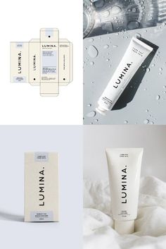 the packaging design for lunana is shown in three different images, including an empty tube and