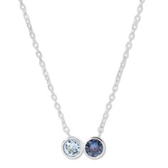 Choose two birthstones that will make this necklace a unique piece. The two birthstones are cut in circles and bezel set in the Sterling Silver necklace. Luxury Diamond Birthstone Necklace With Bezel Setting, Bezel Set Necklace, Coordinates Jewelry, Necklace For Mom, Family Necklace, Monogram Jewelry, Set Necklace, Cz Stud Earrings, Engraved Jewelry