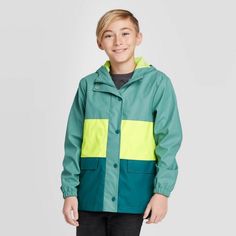 Color Block Rain Jacket With A Bib Hoodie Has A Zipper On Front Also Snaps, Past Two Front Pockets And Elastic On Sleeves, Wind And Water, Resistant , Pit To Pit 17 Inches Length Measurement 23 Inches, Size Medium, New With Tags, B33 Green Color Block Windbreaker For Winter, Playful Hooded Outerwear For Outdoor Activities, Hooded Green Color Block Outerwear, Green Hooded Outerwear With Color Block, Green Hooded Color Block Outerwear, Playful Cotton Outerwear For Outdoor, Green Cotton Windbreaker With Adjustable Hood, Playful Hooded Windbreaker For Winter, Green School Outerwear With Pockets