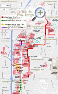 a map showing the route to see large and small things on it's side