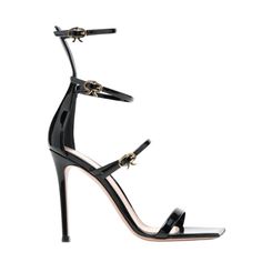 Gianvito Rossi 105 Patent-Leather Sandals Gianvito Rossi's Sandals Prove That Less Can Definitely Be More When It Comes To Design. About As Good As Timeless Style Decisions Get, These Multi-Strap Sandals Are Made From Glossy Patent-Leather And Have The Label's Signature Gold Buckles. Heel Measures Approximately 105mm/ 4 Inches Black Patent-Leather (Calf) Buckle-Fastening Straps Size 39 Available Fast Shipping Comes With Box Comes With Dust Bag Excellent Condition Brand New, Never Worn Chic Sandals With 4-inch Heel For Galas, Elegant Calf Leather Sandals With 4-inch Heel, Luxury Evening Sandals With Buckle Closure, Elegant Patent Leather Sandals With Padded Heel, Luxury Buckle Closure Sandals For Gala, Luxury High Heel Sandals For Cocktail, Luxury High Heel Sandals For Gala, Luxury Patent Leather Sandals With Wrapped Heel, Elegant Patent Leather Sandals With Heel Loop