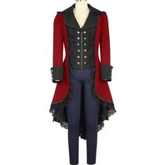 This Steampunk Tuxedo Black Gothic Victorian Ladies Jacket is the ultimate statement piece for any steampunk lover. Whether you're looking for a gift for yourself or a loved one, this elegant jacket is sure to stick with you for many years to come. With its sleek and stylish black fabric and tuxedo-style collar, this piece is ideal for adding a bit of steampunk flair to any outfit. The generous V neck and comfortable fit make this jacket an ideal birthday gift for your boyfriend or husband, or e Steampunk Outerwear For Halloween Cosplay, Gothic Costume Outerwear For Winter, Gothic Long Coat Costume Outerwear, Gothic Long Coat For Costume Party, Gothic Long Sleeve Costume Outerwear, Gothic Long Sleeve Outerwear For Costume, Gothic Long Coat For Costume, Punk Style Costume Outerwear With Buttons, Punk Style Buttoned Outerwear For Costume