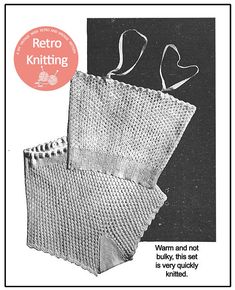 an advertisement for the knitting book, featuring two pieces of knitted material with hearts on them