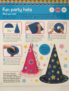 the instructions on how to make party hats