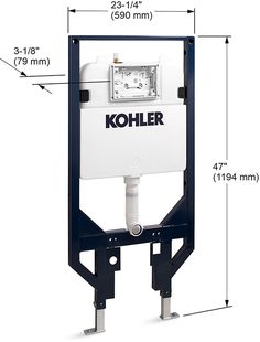 With its insulated tank, durable steel frame, large flush actuator opening, and adjustable height, this in-wall carrier provides unparalleled installation flexibility. KOHLER 1.6-GPF Dual-Flush High Efficiency Toilet Tank in White | K-18829-NA Toilet Tank, Drafting Desk, Steel Frame, Clock, Frame, Wall