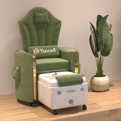 Add stool chair: None, Clear Protective Cover: Add Pedicure Chair Cover(+$100.00) Pedicure Chair Ideas, Green Pedicure, Pedicure Station Ideas, Luxury Pedicure, Beauty Shop Decor, Pedicure Station, Spa Pedicure Chairs, Spa Interior Design, Beauty Salon Furniture