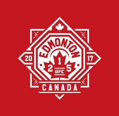 the logo for edmonton, canada on a red background