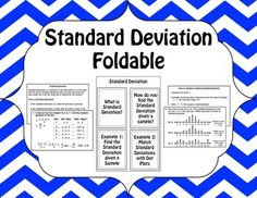 a blue and white chevroned background with the words standard deviation foldable