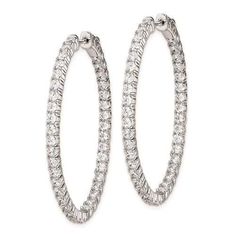 925 Sterling Silver Cubic Zirconia Cz Hinged Oval Hoop Earrings Ear Hoops Set Fine Jewelry Gifts For Women For Her Custom Gold Rings, Forevermark Diamonds, Boss Fashion, Expensive Diamond, Oval Hoop Earrings, Swirl Ring, Hoop Earring Sets, Clear Stone, Large Hoop Earrings