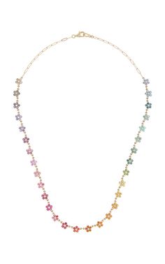 Daisy 14k Yellow Gold Multi-Gem Necklace By Jane Taylor | Moda Operandi Jewelry Label, Jane Taylor, The Bling Ring, Cute Stud Earrings, Bath And Body Works Perfume, Boot Jewelry, Gem Necklace, Dope Jewelry, Pink Jewelry