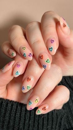 Cute Almond Summer Nails, Nail Inspiration, Valentine's Day Nails