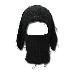 Distressed Black Bunski balaclava - plushtrap_YTBBM Bunny Ski Mask, Outfit Ski, Rapper Costume, Winter Mask, Outfits Goth, Outfits Alternative, Playboy Bunny Costume, Girl Emo, Underground Rappers