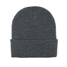 KNITTING CAP Size: One Size.  Color: Gray.  Gender: male.  Age Group: adult. Grey Beanie, Knit Cap, Cloth Bags, Dark Grey, Age Group, Bag Accessories, Mens Accessories, Cuff, Knitting