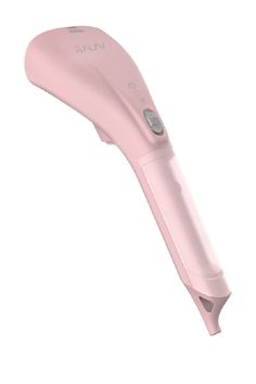 a pink electric hair dryer on a white background