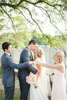 the bride and groom are getting ready to kiss