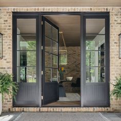 gloryirondoors insulated forged iron single french door with two sidelights in black color 6 Lite Door, Single French Door With Side Windows, Double Door With Sidelights, Black Door House Exterior, Iron Glass Front Door, Front Door And Window Design, Glass Window Front Door, Double Glass Front Doors, Double Back Door