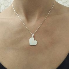 925 Silver Heart - Heart Necklace - Heart Charm - Heart Pendant - Love Necklace - Dainty Necklace - Women Charm- Girl Necklace- Gift For Her . . . . . . . . . . . . . . . . . . . . . . . . . . . . . . . . . . . . . . Looking for a thoughtful gift for your loved one? You will love this high quality 925 Sterling Silver Heart Necklace. This is a perfect gift for your girlfriend or wife. This lovely Sterling Silver Heart Charm Necklace necklace is made to order. Purchase one for your mom or anyone s Sterling Silver Heart Pendant Necklace As Gift For Her, Sterling Silver Heart Pendant Necklace For Her, Sterling Silver Heart Charm Pendant Necklace, Sterling Silver Heart Charm Necklace For Her, Sterling Silver Heart Charm Necklace Gift, Silver Double Heart Necklace With Heart Detail, Sterling Silver Heart Pendant Necklace With Charms, Sterling Silver Heart Beads Pendant Necklace, Silver Beaded Heart Pendant Necklace