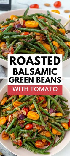 roasted green beans and tomatoes in a bowl Endo Diet, Cherry Tomato Recipes, Apple Honey, Rice Side Dishes, Roasted Green Beans, Green Beans And Tomatoes, Vegan Mexican