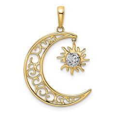 14k Yellow Gold White Moon Dangle Sun Pendant Charm Necklace Celestial Fine Jewelry For Women Gifts For Her Luxury Yellow Gold Jewelry With Moon Charm, Luxury Yellow Gold Moon Shaped Jewelry, Luxury Yellow Gold Moon-shaped Jewelry, Luxury Moon-shaped Yellow Gold Jewelry, Luxury Jewelry With Sun And Moon Design, Luxury Yellow Gold Crescent Jewelry, Luxury Sun And Moon Design Jewelry, Luxury Yellow Gold Star-shaped Jewelry, Luxury Yellow Gold Necklace With Sun Design