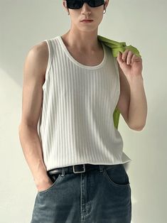 Our Slim Tapered Ribbed Tank Top is an essential addition to your wardrobe. Featuring a classic ribbed design, it can be worn alone, or layered under a button shirt or jacket for a more formal look. Perfect for any casual occasion, this tank top pairs easily with any pants or shorts.
Gender: MenMaterial: PolyesterClothing Length: RegularSleeve Length: SleevelessCollar Type: Round Neck Men's Tank Top, Tank Outfit Men, Mens Tank Top Outfits, White Tank Top Outfit Men, Men In Tank Tops, Men Tank Top Outfit, Tank Top Outfits Men, Tank Top Male, Summer Clothes Men