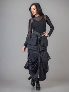 NEW Front Pocket Asymmetric Pleated Skirt Avant Garde Flare Elastic Waist Black Wool Stripe Skirt,casual Everyday Extravagant Wrap Skirt - Etsy Skirt Casual, Black Pleated Skirt, Plus Size Skirts, Stripe Skirt, Casual Everyday, Handmade Clothes, Black Wool, Wrap Skirt, Pleated Skirt