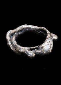 Brutalist Open Ring With Oxidized Finish, Brutalist Oxidized Open Ring Jewelry, Brutalist Hammered Silver Ring, Brutalist Oxidized Open Ring, Silver Brutalist Hammered Ring, Brutalist Hand-forged Open Ring Jewelry, Brutalist Hand Cast Open Ring, Brutalist Style Open Ring Jewelry, Brutalist Style Metal Open Ring