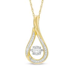 Celebrate your changing, growing and evolving romance with this exceptional fashion pendant from the Unstoppable Love™ Collection. Expertly crafted in warm 10K gold, this abstract open flame-shaped frame is outlined with shimmering accent diamonds. At the center of the frame, a 1/10 ct. diamond glistens in a unique setting that moves with every beat of her heart and every turn of her head. An eye-catching look she's certain to adore, this pendant captivates with 1/5 ct. t.w. of diamonds and a po Infinity Pendant, Fashion Pendant, Diamond Necklaces, Gold Diamond Necklace, Diamond Fashion, Rope Chain, Diamond Stone, 10k Gold, Necklace Designs