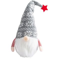 a gnome hat with a red star on top