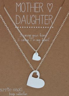 Mother Daughter Necklace Set  Valentine Gift  by carriesaxl Mother Daughter Necklaces, Mother Daughter Necklaces Set, Mom Necklace Personalized, Mother Daughter Jewelry, Mother Daughter Bracelets, Graduation Gifts For Daughter, Mother Daughter Necklace, Napa Ca, Mother Daughter Gifts