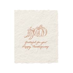 a card with two pumpkins on it and the words grateful for you happy thanksgiving