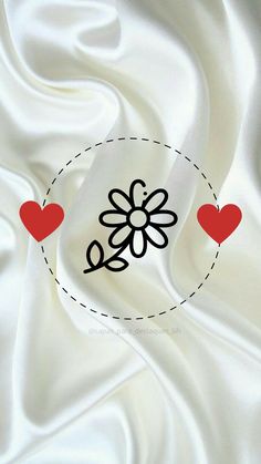 the fabric has hearts on it and is white with red dots in the center, as well as a flower